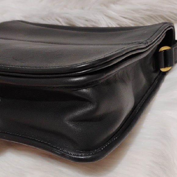 SALE! Coach Vintage 9092 Tribeca Black Leather Flap Shoulder Bag & Hangtag - Picture 11 of 17